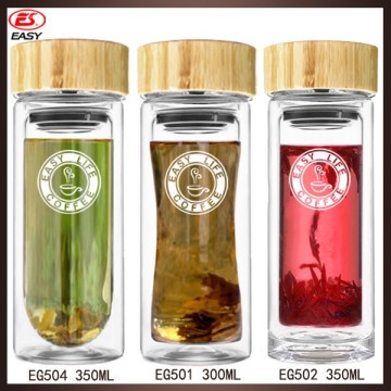 450ml Double wall borosilicate infusion glass bottle infusion bottles