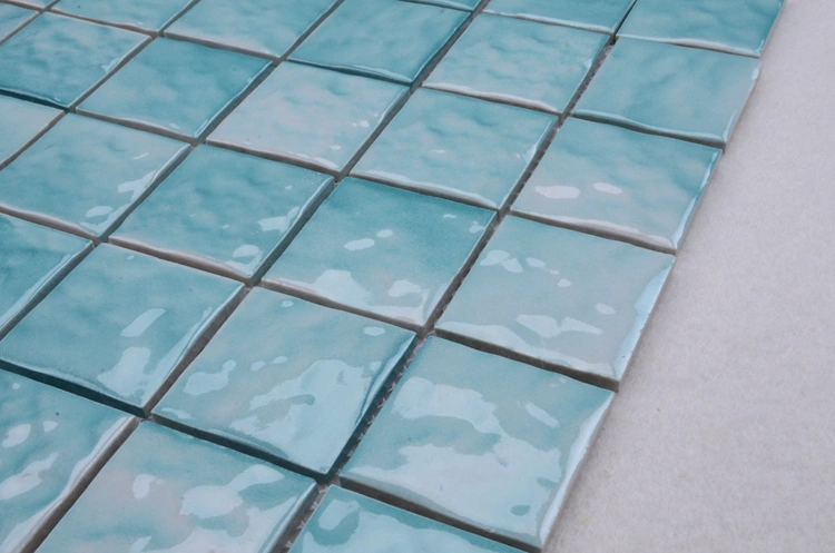 300X300 Elegant Ice Crack Sky Blue Mosaic Tiles Bathroom