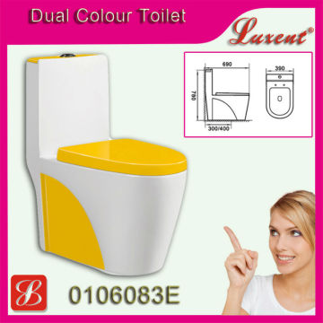 bathroom porcelain siphonic two colour toilet bowl