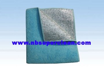 Factory price silver scrubber 2 IN 1 microfiber Cloth, sublimation microfiber washing cloth