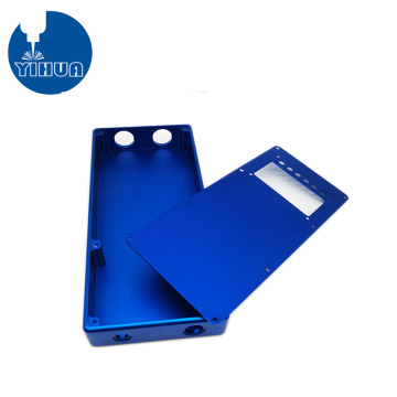 Caja electrónica de aluminio anodizado azul