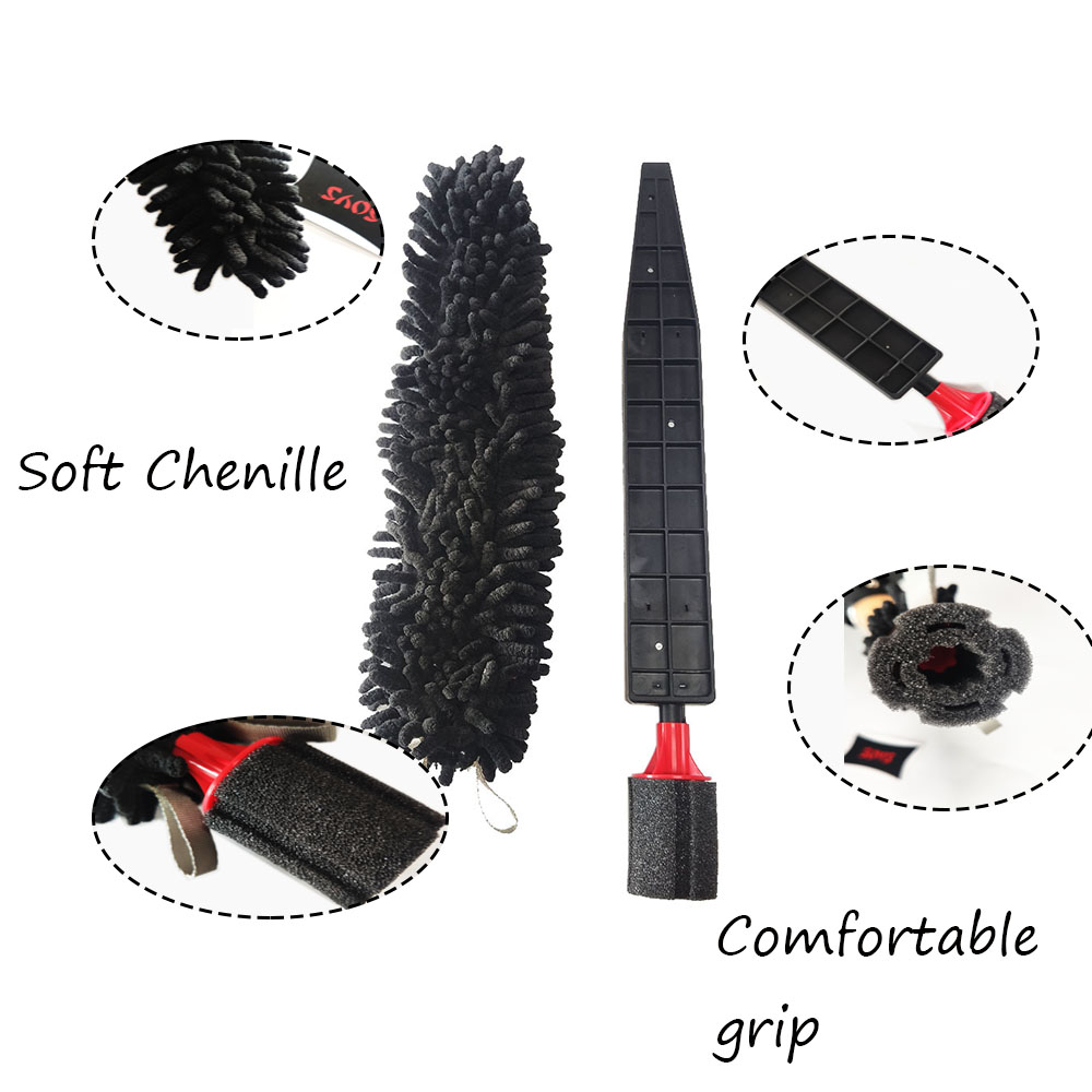 Two-piece set superfine fiber car wash cleaning wheel brush