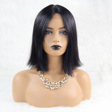 Short bob virgin Brazilian full human straight lace wig