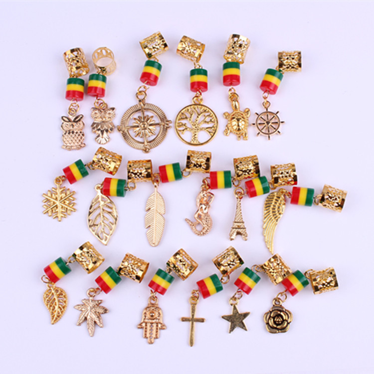 Hair Jewelry Rings Decorations Pendants Aluminum Dreadlocks Beads Metal Cuffs Hair Decorations Rings Accessories