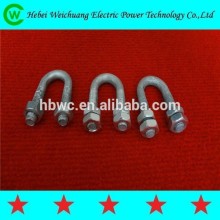 Hot Dip Galvanized U type Anchor U Bolt with Nut for Power Line Hadware Fittings, Unequal in Performance