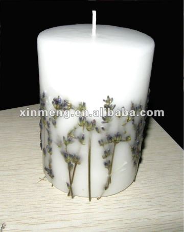 lavender pillar candles/candle with lavender