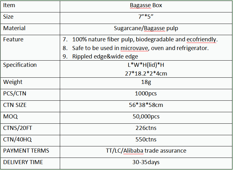 Two compartment bagasse compostable biodegradable packaging box