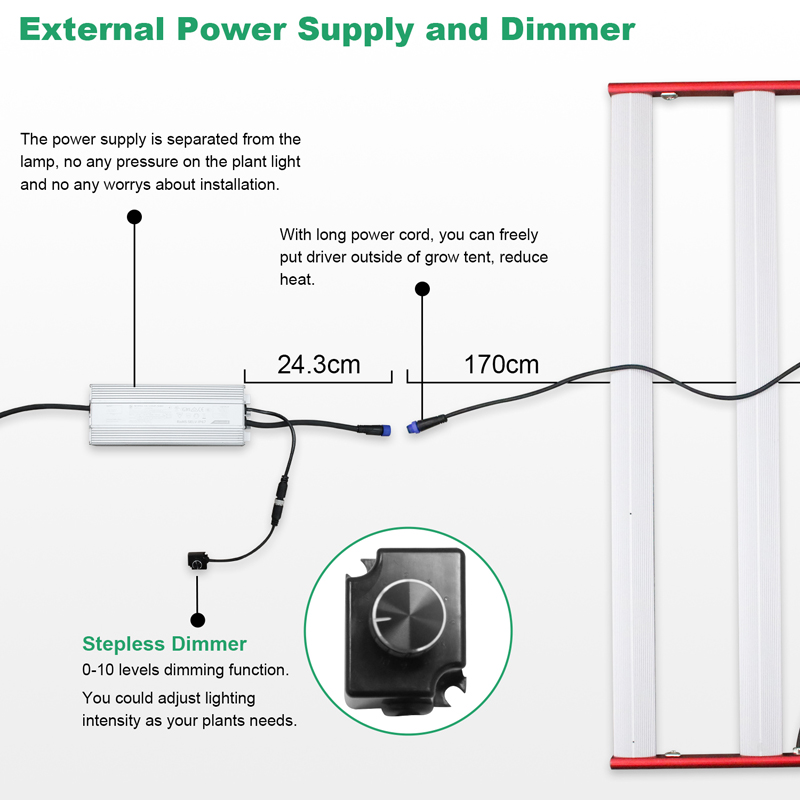 Lampe de culture LED pliable à spectre complet 400W