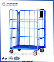 Collapsible wheeled chrome wire cart