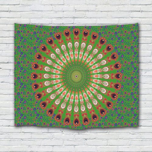 Bohemian Tapestry Mandala Wall Hanging Indian Style Boho Psychedelic Tapestry for Livingroom Bedroom Home Dorm Decor Green