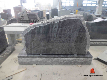 Bahama Blue Granite Mountain Headstone Monument