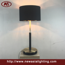 black fabric metal table lamp
