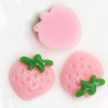 Kawaii Pink Strawberry Beads Charms 100pcs For Handmade Craft Decor Charms Miniature Ornament Factory Supply