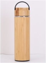 450mL Bamboo Lid Bamboo Vacuum Bottle With Handle