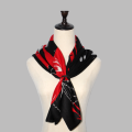 100% de lana negro impresión roja dama bufanda