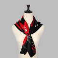 100% Wol Black Red Printing Lady Scarf