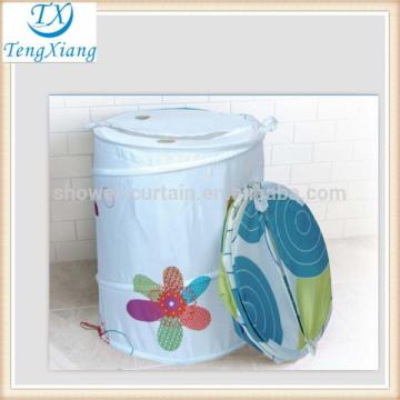 industrial wooden round laundry bin