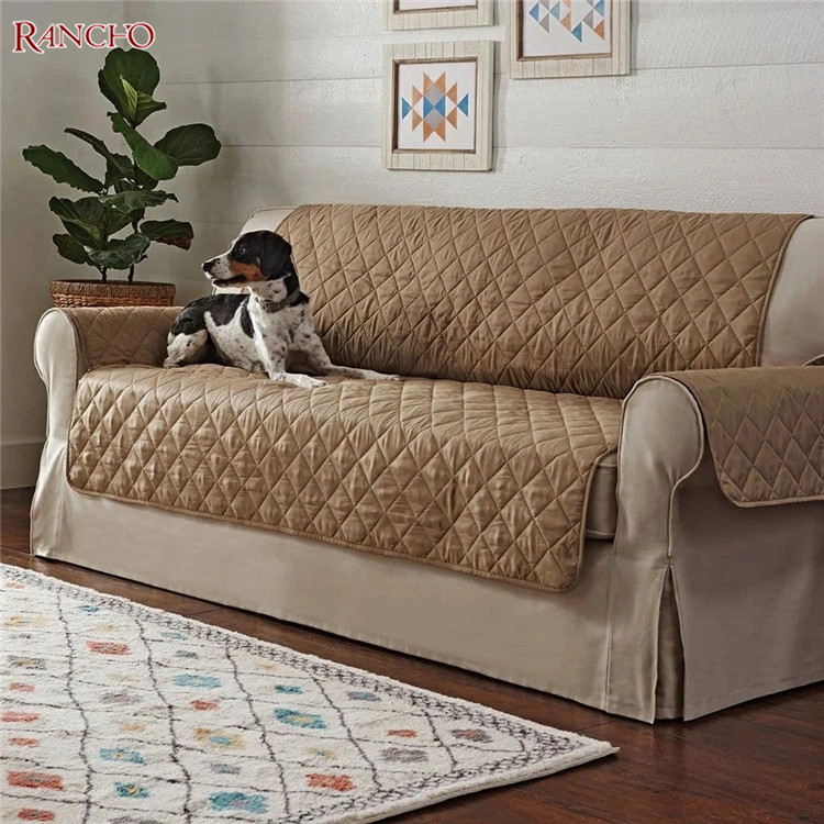 Hot sale 3 seats sofa covers set waterproof ready made ultrasonic quilted sofa cover for pets