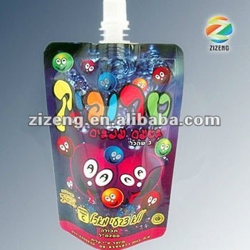 nozzle bag standing up plastic bag with suction nozzle