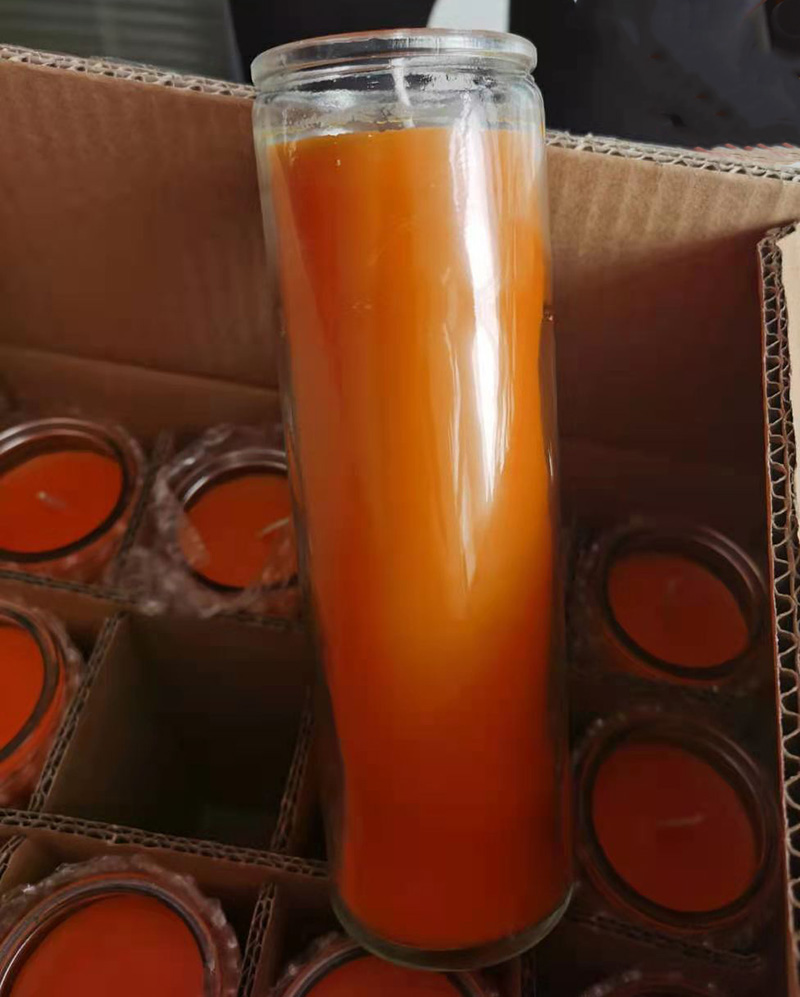 7 -дзённыя шкляныя слоікі для рэлігійных свечак