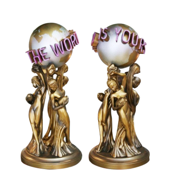 Famous metal bronze the world is yours statue full size