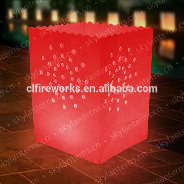Heart Shaped Fireworks Paper Candle Lantern Bags