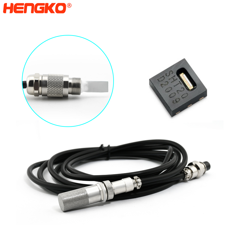 Digital 4-20ma outdoor temperature and humidity sensor SHT20 probe with sintered filter housing