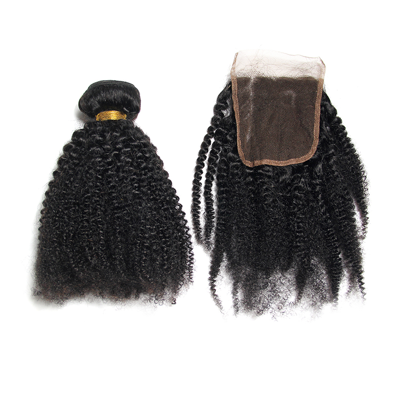 Wholesale virgin human hair 4c afro curly hair, Buy cheap virgin human mongolian hair with closure