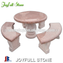 Red Granite Table Set, granite outdoor stone table and chair