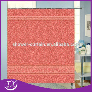 Polyester Fabric Red Shower Curtain