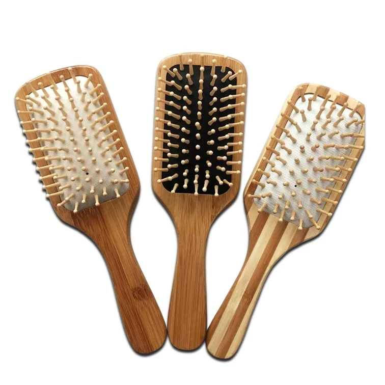 Private Biodegradable Bamboo Paddle Hair Brush for Fast Drying Hair and Massage Salon