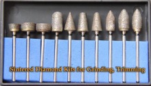 ZD105 fast-trimming bur collection Dianfong China sintered diamond kit