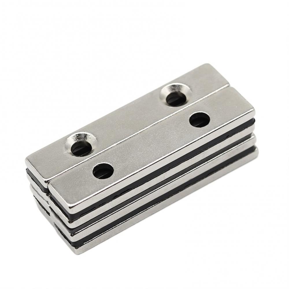 N52 Neodymium Block Magnet с 2 отверстиями