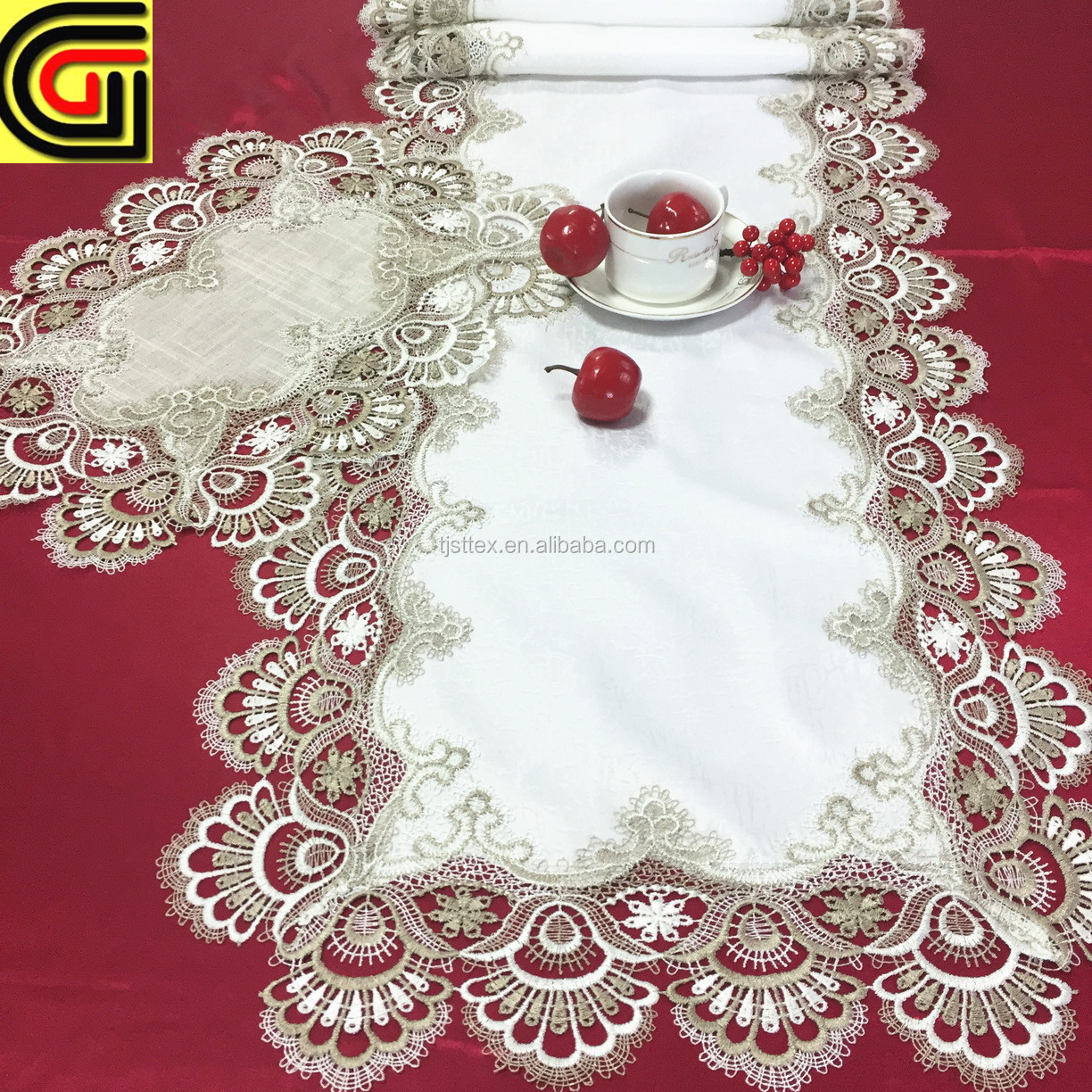 embroidered lace table runner