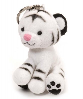 white tiger keychain, stuffed animal keychain