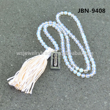 Opal Bead Necklace Personality temperament Necklace Long Tassel Necklace