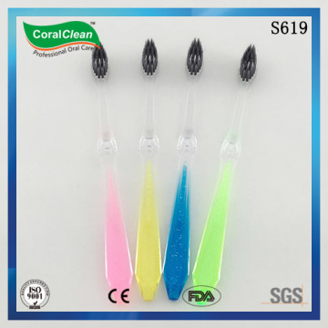 Beautiful Bright Handle & Bamboo Charcoal Bristle Toothbrush