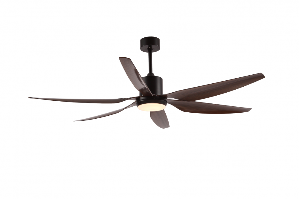 6-Blades Black Decorative Ceiling Fan with LED Light