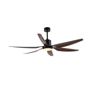 6-Blades Black Decorative Ceiling Fan with LED Light