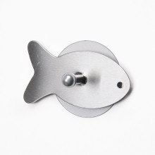 Fish Shape Stainless Steel Finish Picture Hook With Removable Sticker