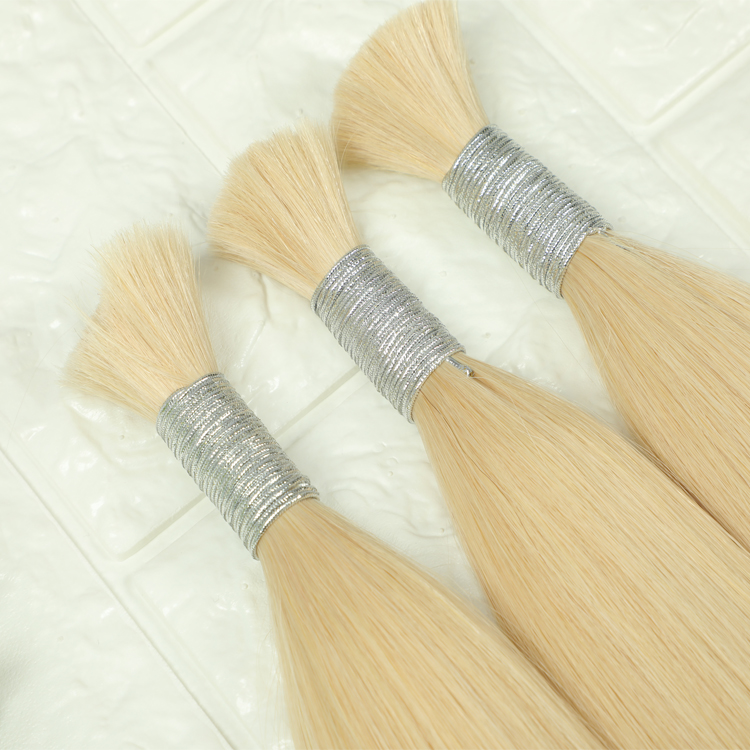 100% Virgin Remy Bulk Hair Extensions European Caucasian Blonde 613 60 Wholesale No Weft Human Hair Extensions