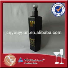 Machine blown 500ml black glass bottle of absolut vodka