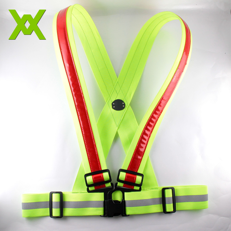 Red Flashing Led Safety Vest High Visibility Reflective Jogging Vest Running Vest For Women