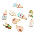 100 stks/partij Drink Fles Charms Kawaii Emaille Drink Fles Hangers 3D Emaille Drink Charm Hangers Sieraden Maken Bevindingen