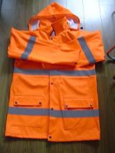 reflective safety PU raincoat