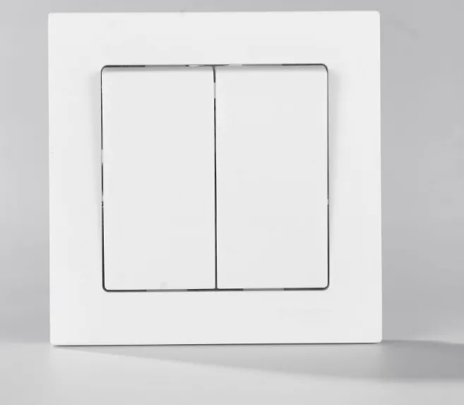 Настенный выключатель Elendax 2-канальный для скрытого монтажа, серия 10А, белый