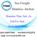 Envio de frete marítimo de Shantou para Inchon, Coréia