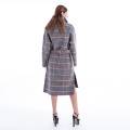 Coloured checked cashmere winter outwear