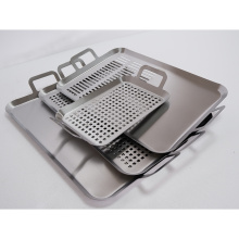 Stainless Steel Grut Grill Grid mei handgreep, barbecue-ark