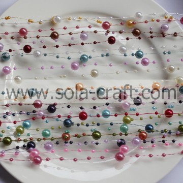 Catena di ghirlanda di perline acriliche di colore misto 3 + 8MM per la decorazione domestica
